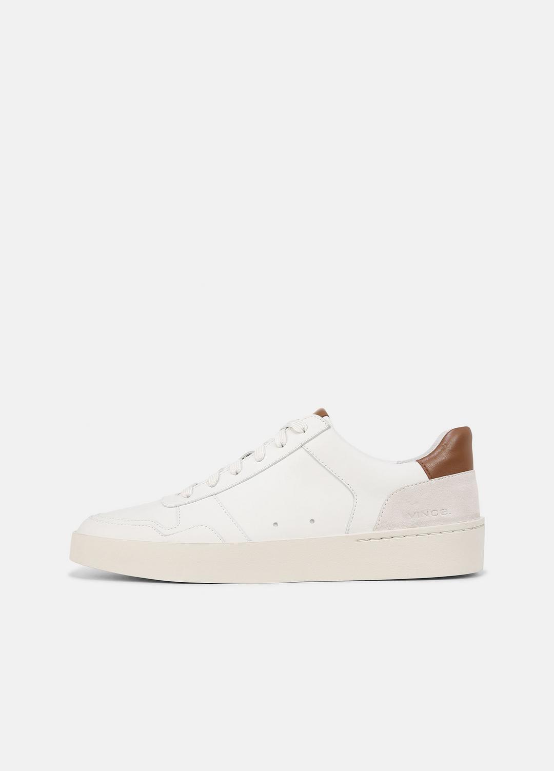 Peyton Leather Lace-Up Sneaker in Sneakers - CHALK WHITE