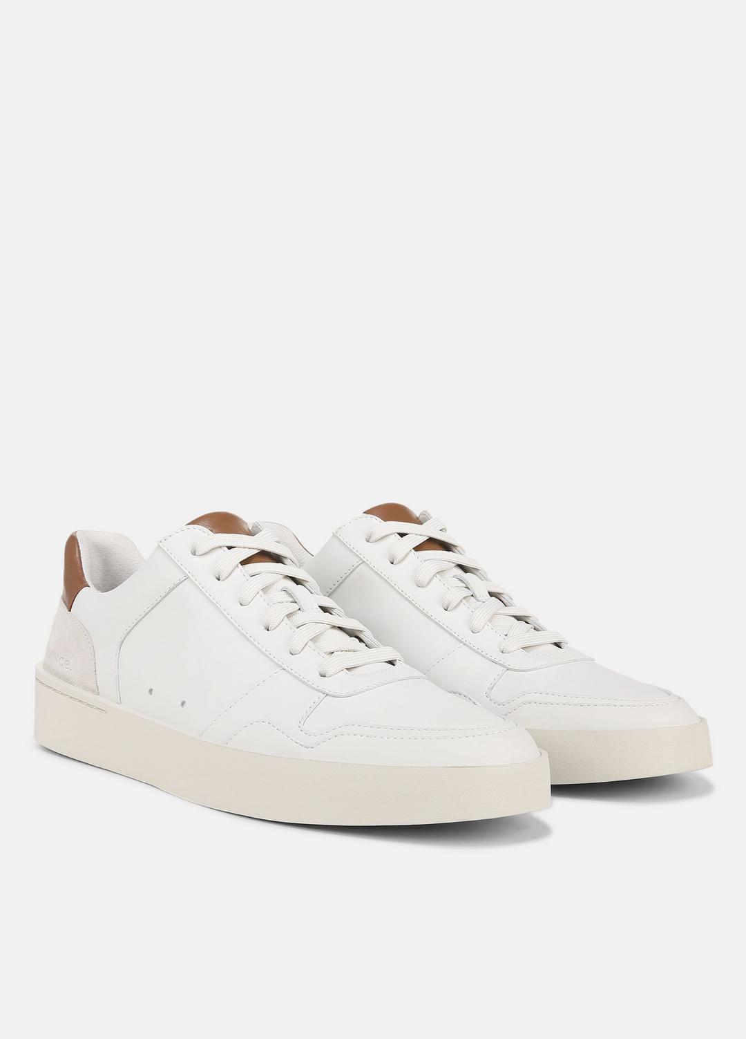 Peyton Leather Lace-Up Sneaker in Sneakers - CHALK WHITE