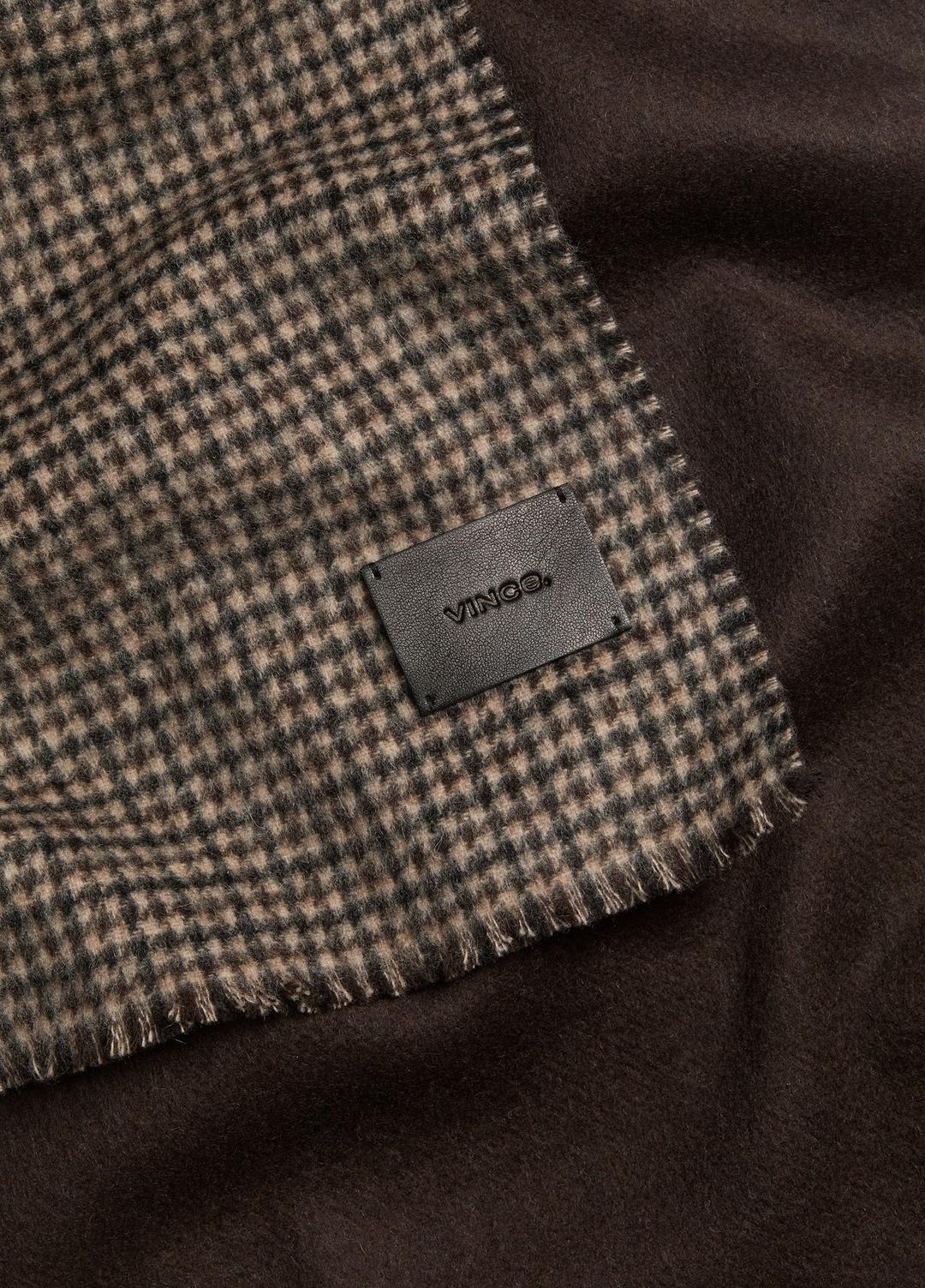 Double-Face Houndstooth Wool-Cashmere Scarf in Scarves & Hats - BROWN
