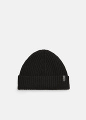 Cashmere Shaker-Stitch Beanie in Scarves & Hats - BLACK