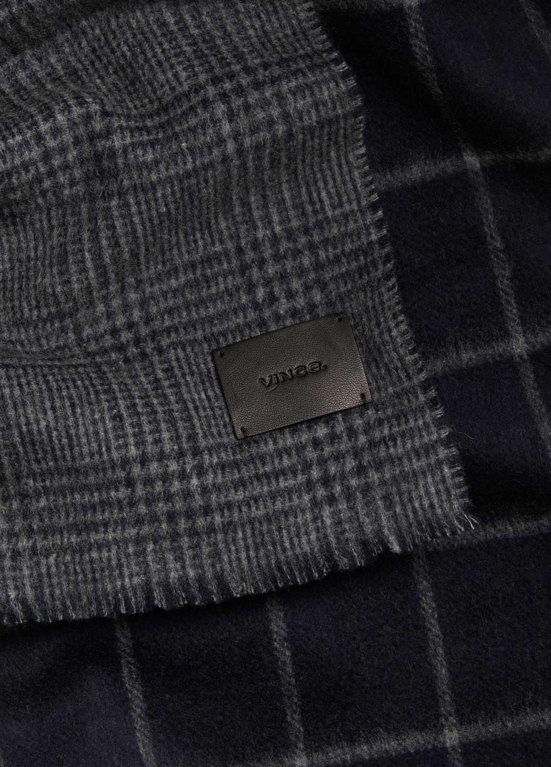 Double-Face Plaid Wool-Cashmere Scarf in Scarves & Hats - COASTAL BLUE/MEDIUM HEATHER GREY