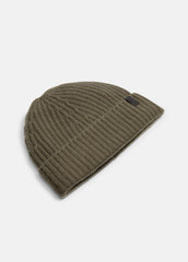 Cashmere Shaker-Stitch Beanie in Scarves & Hats - SURPLUS OLIVE
