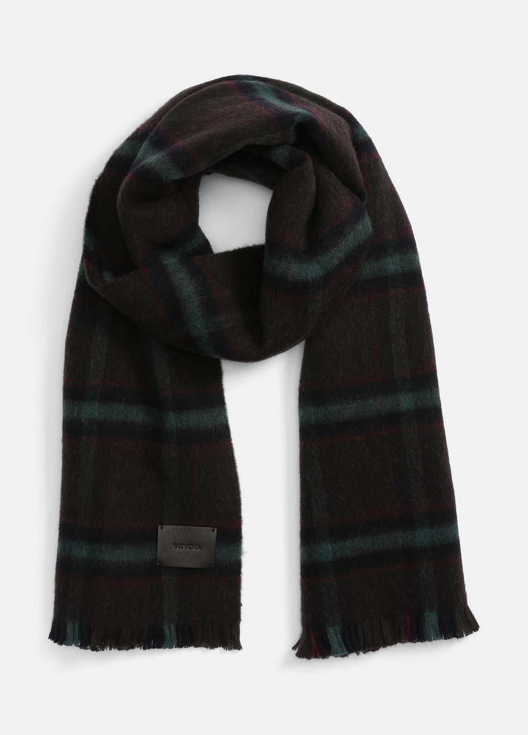 Brushed Holme Plaid Wool Scarf in Scarves & Hats - BROWN