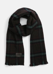 Brushed Holme Plaid Wool Scarf in Scarves & Hats - BROWN