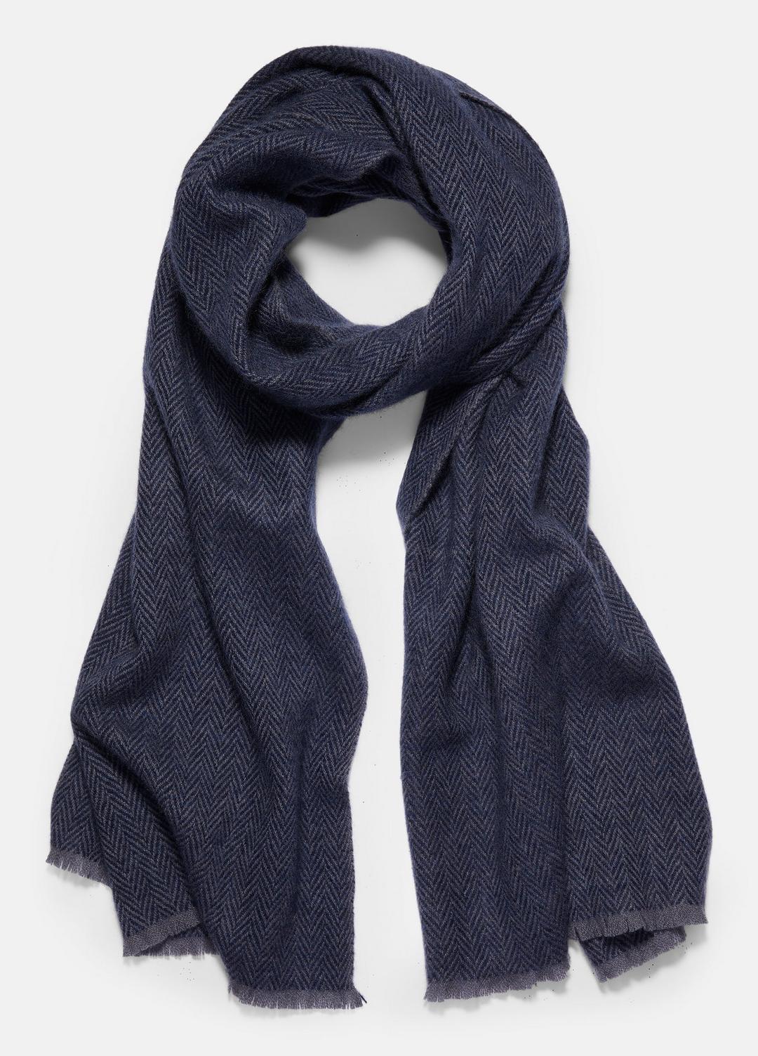 Herringbone Cashmere Scarf in Scarves & Hats - COASTAL BLUE/IRIS BLUE