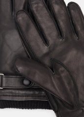 Leather Wrist-Strap Glove in Gloves - BLACK