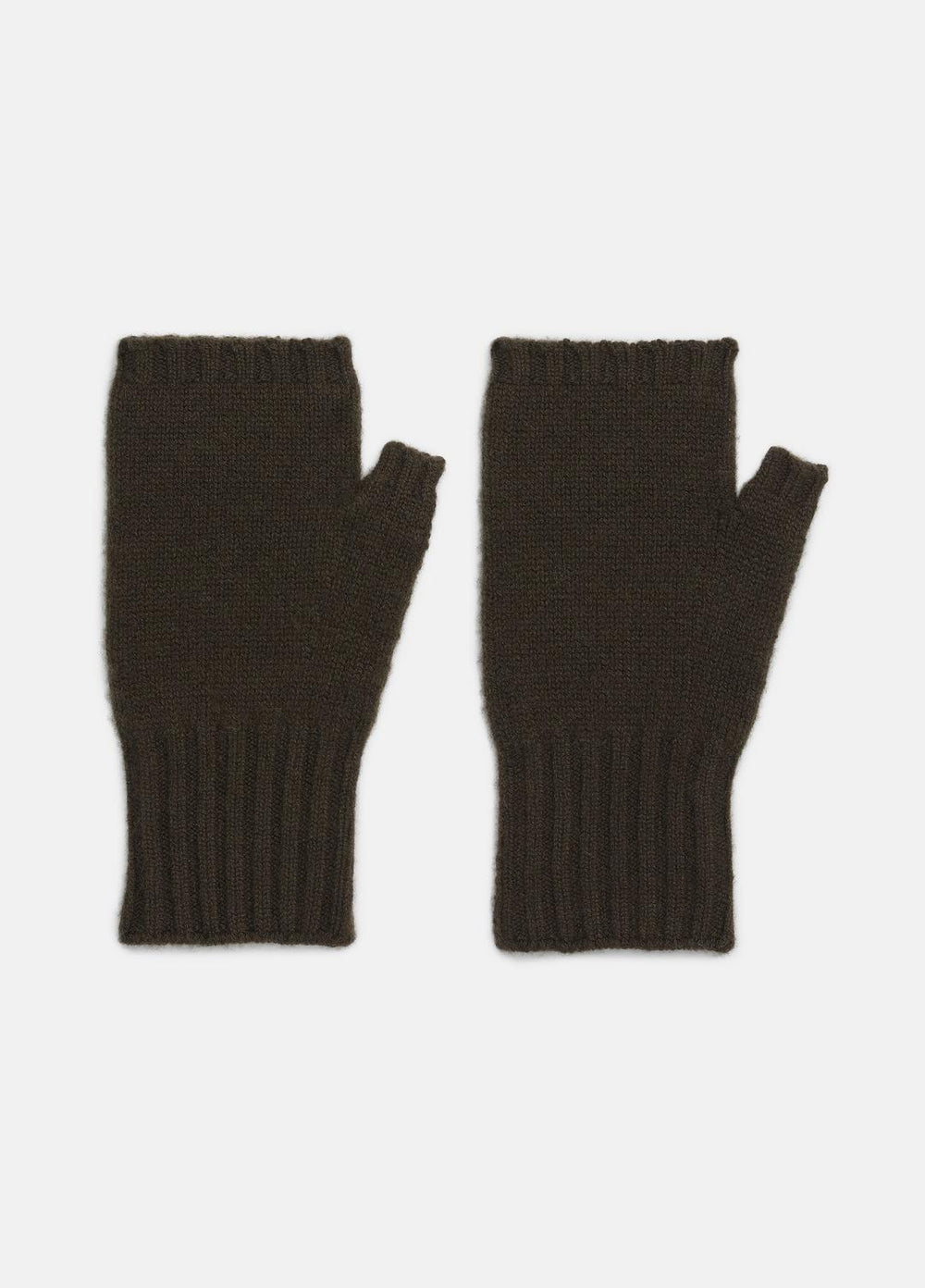 Cashmere Hand Warmers in Gloves - DARK LEAF