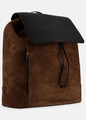 Drayton Suede Flap Backpack in Bags - CHOCOLATE