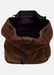 Drayton Suede Flap Backpack in Bags - CHOCOLATE