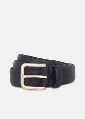 Men's 30mm Leather Belt in Belts - BLACK/ANTIQUE BRASS