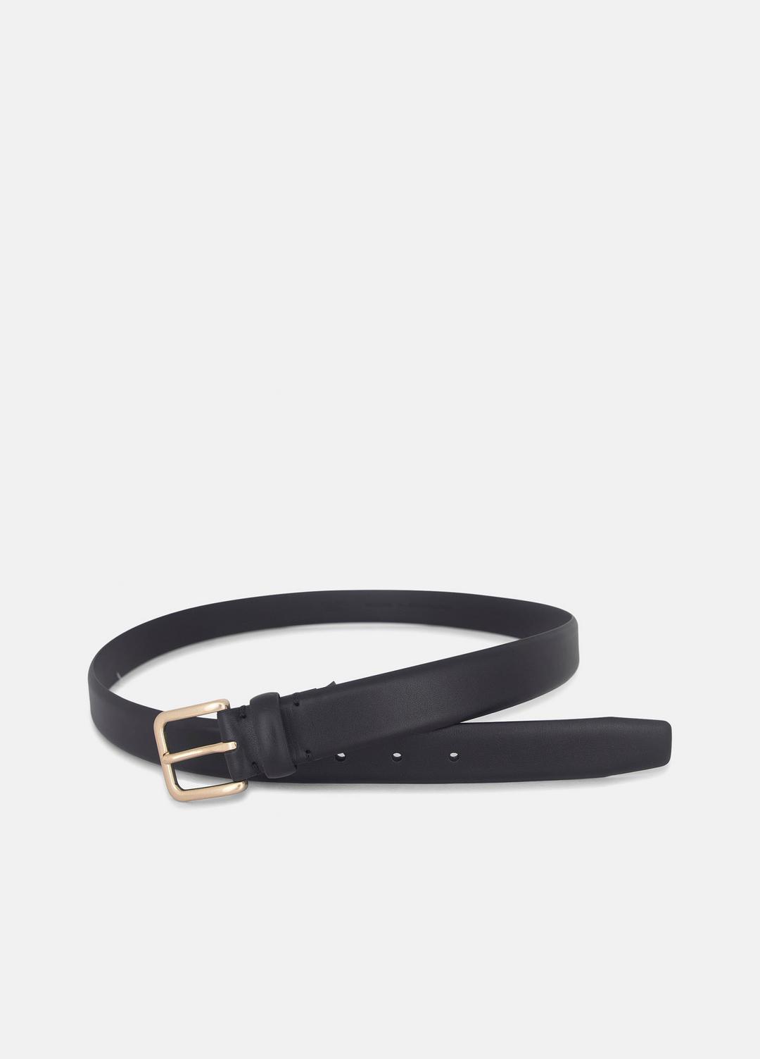 Men's 30mm Leather Belt in Belts - BLACK/ANTIQUE BRASS