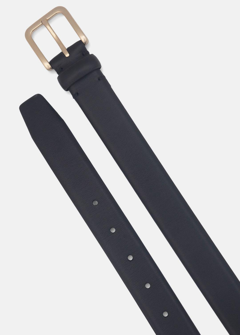 Men's 30mm Leather Belt in Belts - BLACK/ANTIQUE BRASS