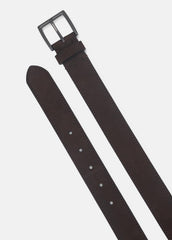 Men's 32mm Nubuck Leather Belt in Belts - DARK ROAST/MATTE GUNMETAL