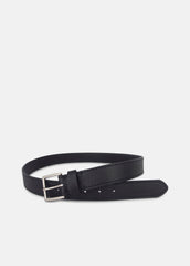 Men's 35mm Stitched Leather Belt in Belts - BLACK/DULL NICKEL