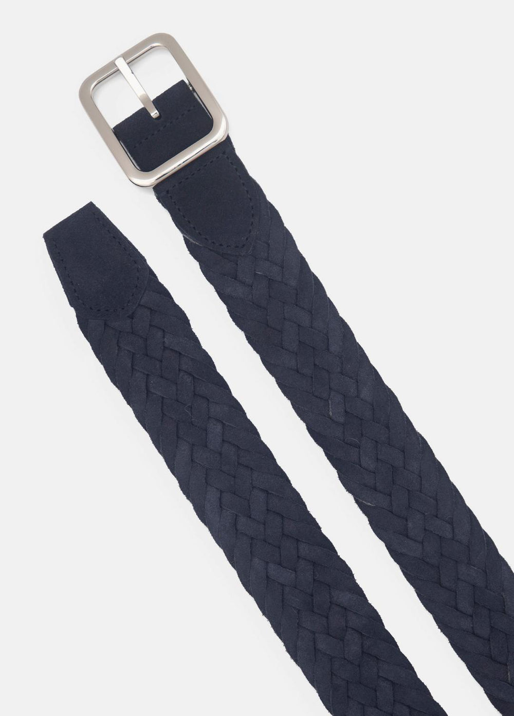 Men's 35mm Reversible Woven Suede Belt in Belts - COASTAL BLUE/GREY PALLADI