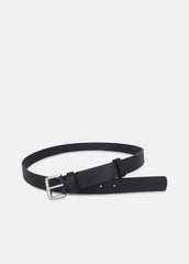 Men's 30mm Leather Double-Loop Belt in Belts - BLACK/PALLADIUM