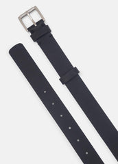 Men's 30mm Leather Double-Loop Belt in Belts - BLACK/PALLADIUM