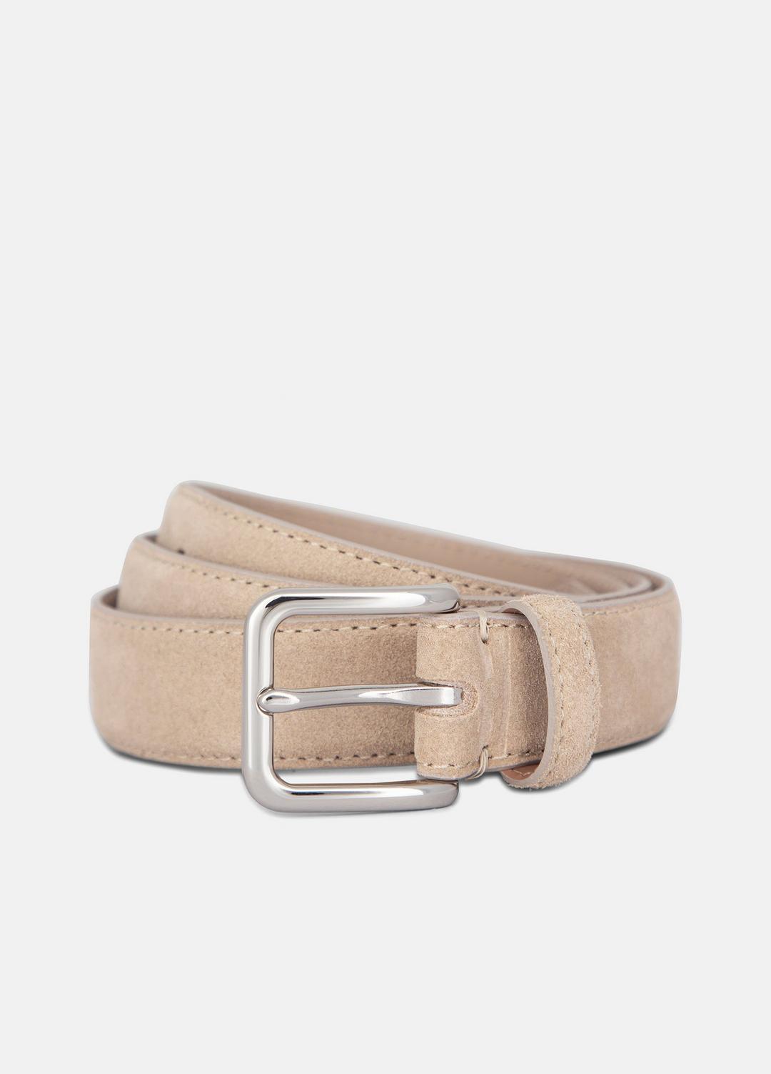 Men's 30mm Stitched Suede Belt in Belts - NEW CAMEL