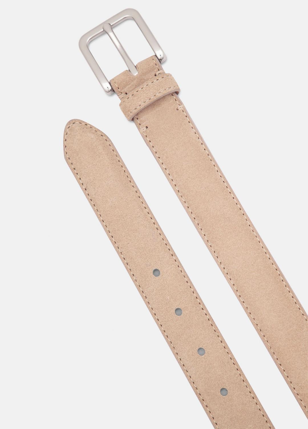 Men's 30mm Stitched Suede Belt in Belts - NEW CAMEL