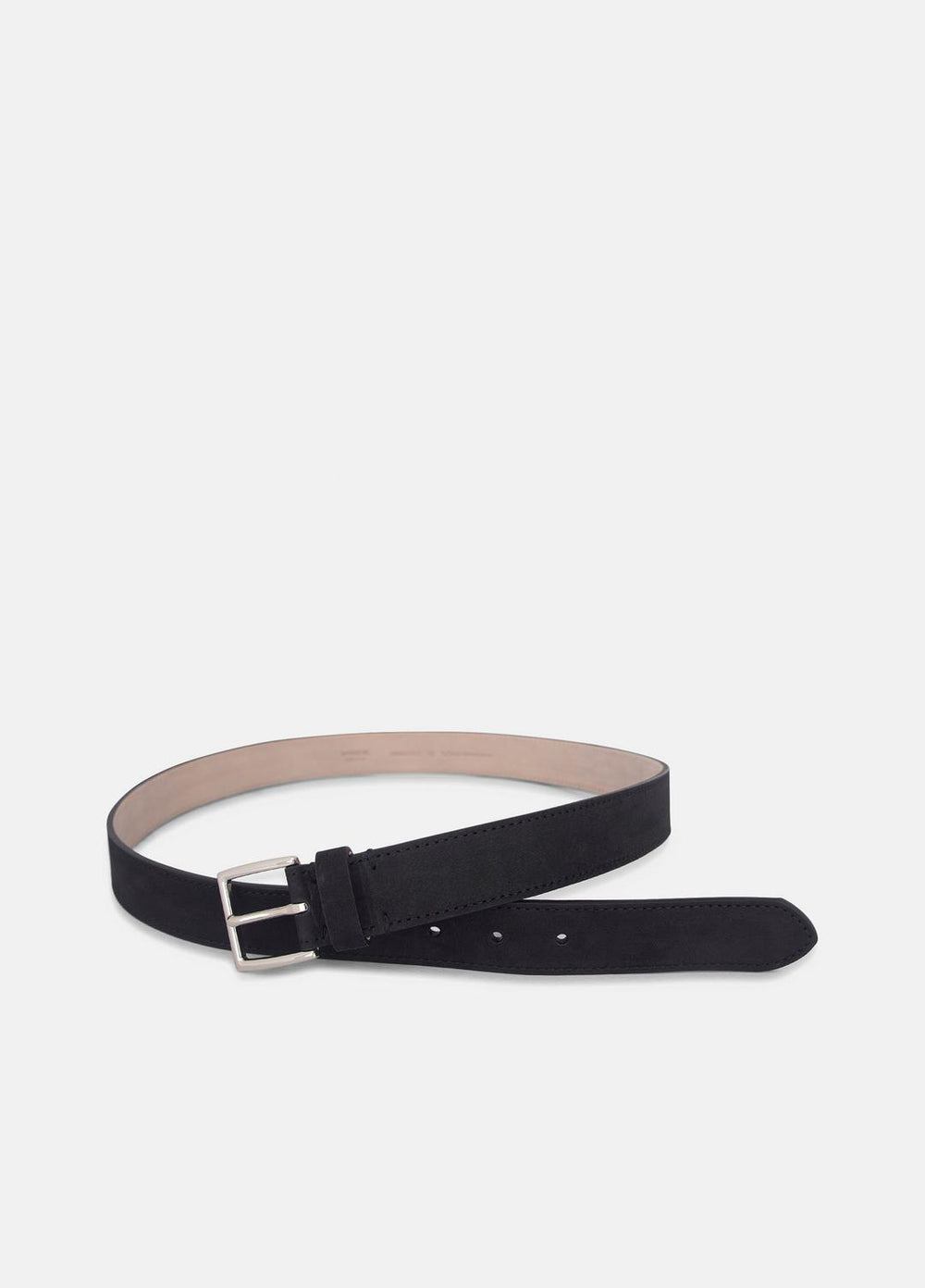 Men's 32mm Nubuck Leather Belt in Belts - BLACK/PALLADIUM