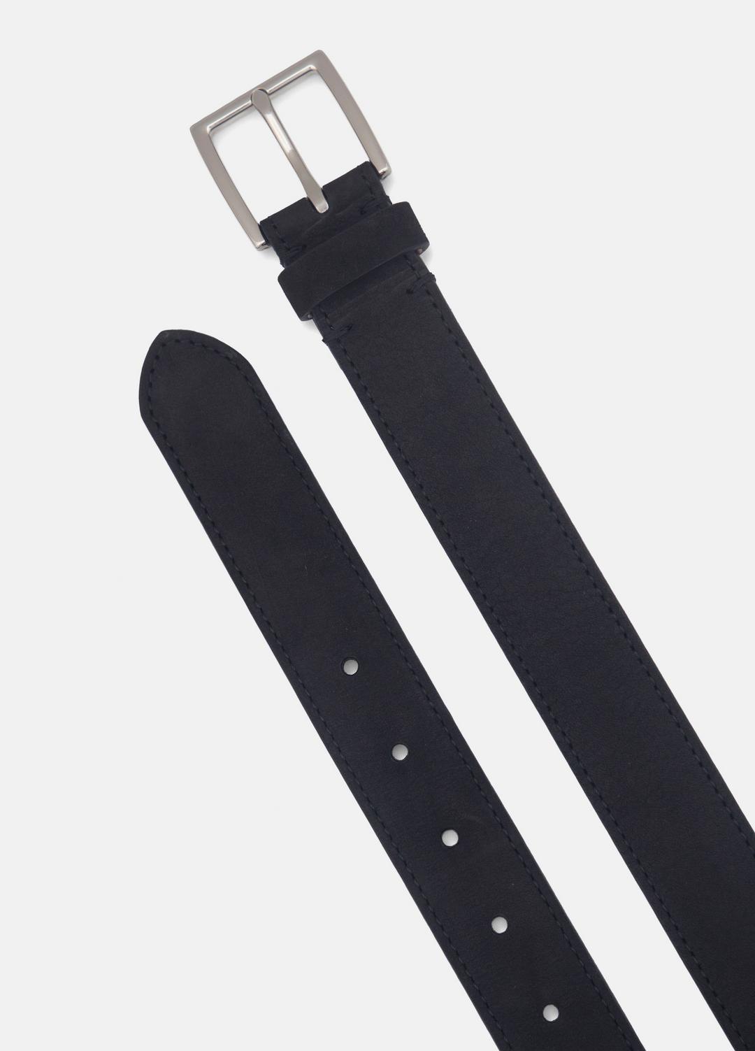 Men's 32mm Nubuck Leather Belt in Belts - BLACK/PALLADIUM