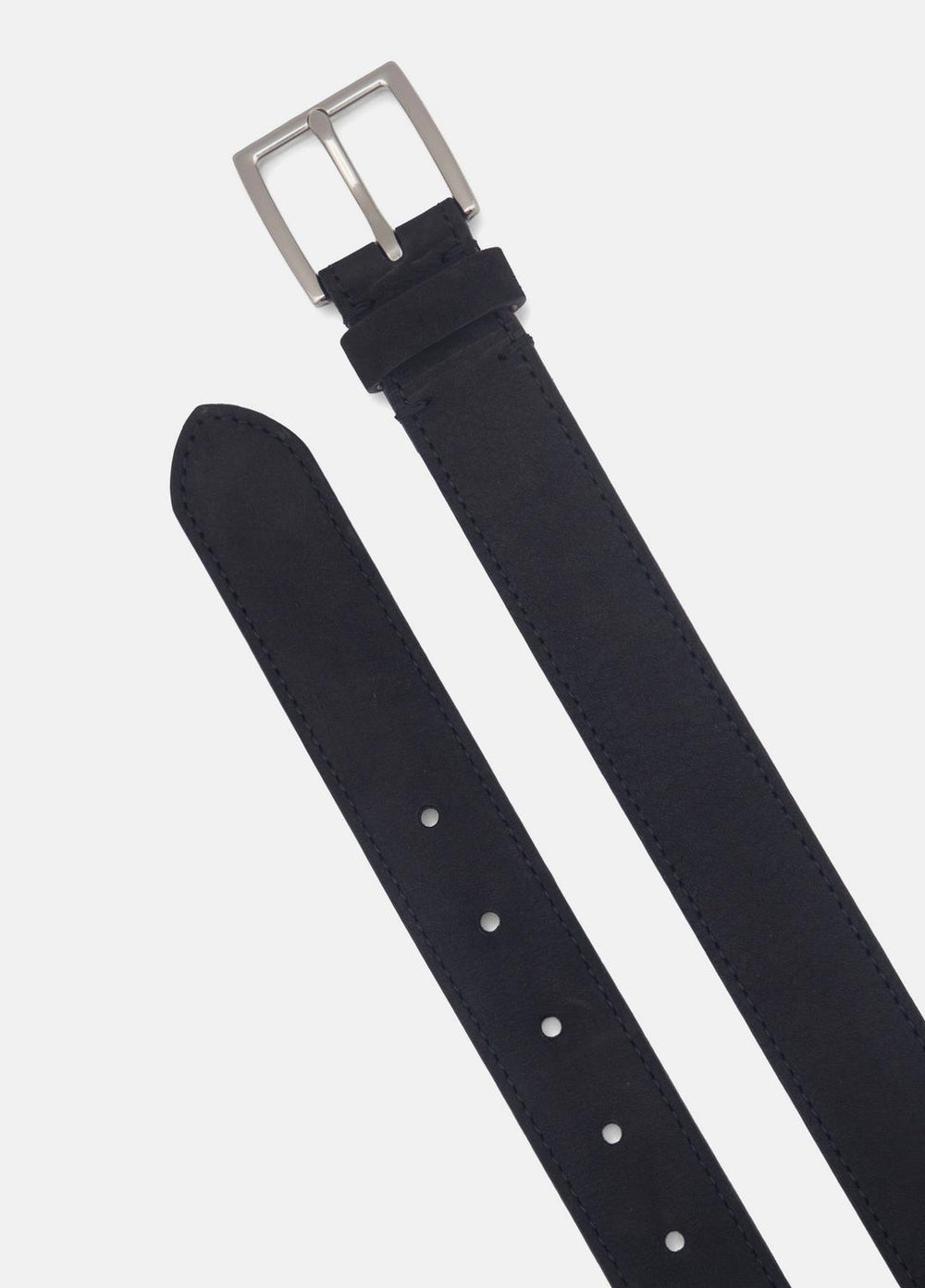 Men's 32mm Nubuck Leather Belt in Belts - BLACK/PALLADIUM