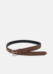 Men's 30mm Stitched Suede Belt in Belts - CHOCOLATE