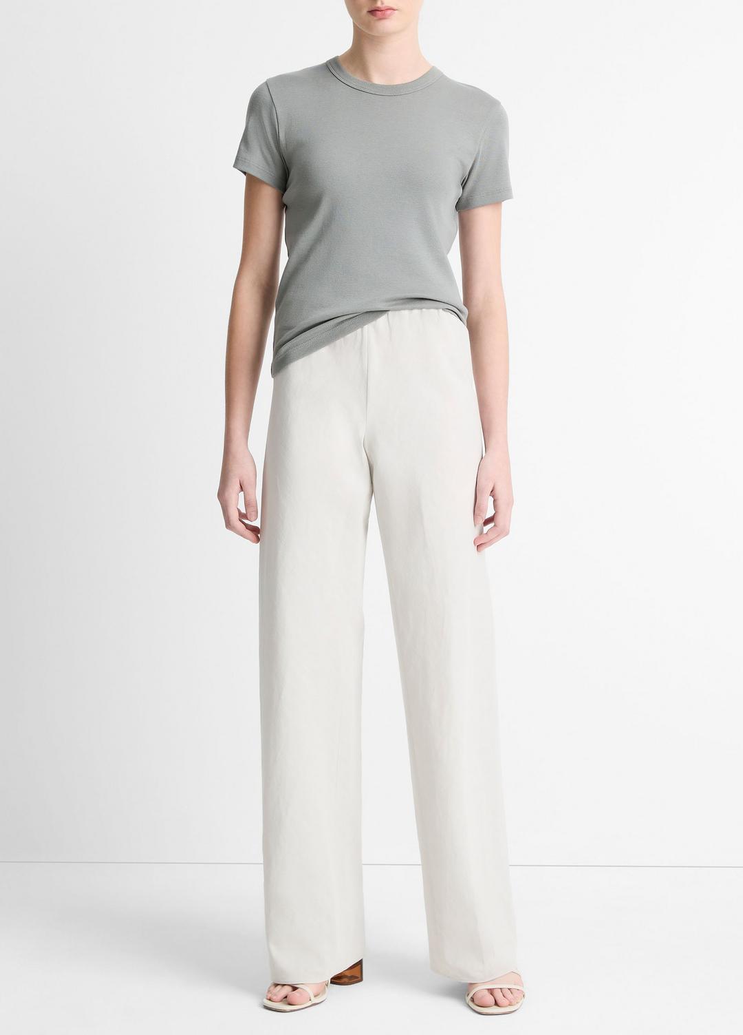 Cotton-Blend High-Waist Bias Pant in Pants & Shorts - SALT GLASS