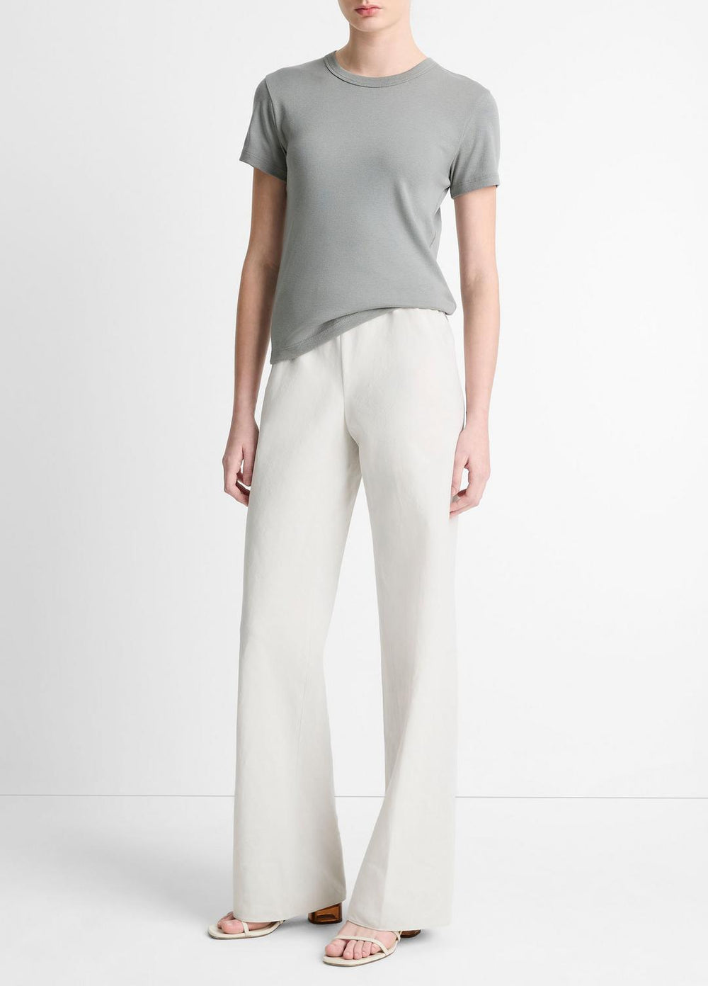 Cotton-Blend High-Waist Bias Pant in Pants & Shorts - SALT GLASS