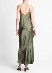 Paneled Satin Bias Slip Dress in Dresses & Skirts - HERBA