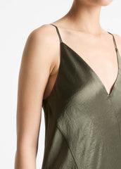 Paneled Satin Bias Slip Dress in Dresses & Skirts - HERBA