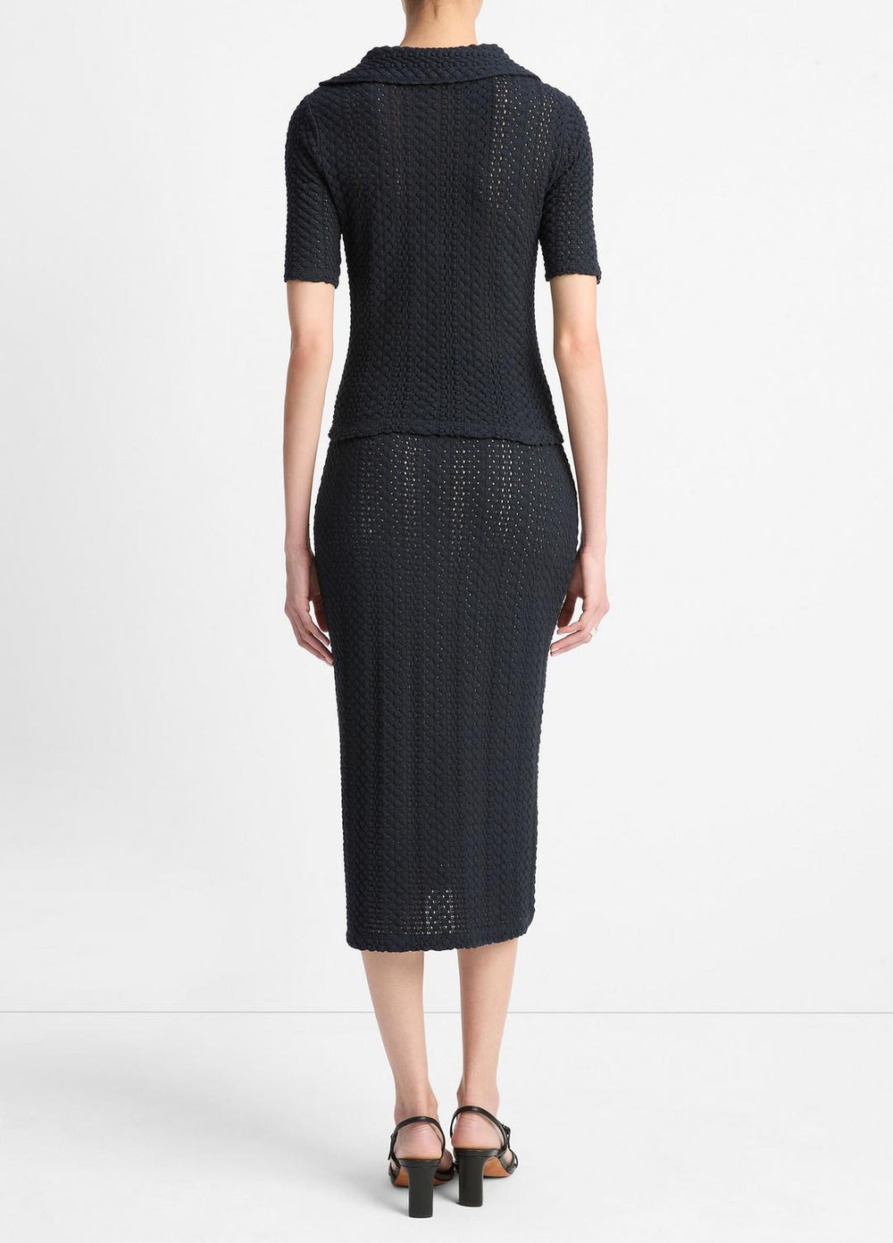 Textural Cotton Midi Skirt in Dresses & Skirts - COASTAL BLUE