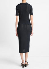 Textural Cotton Midi Skirt in Dresses & Skirts - COASTAL BLUE