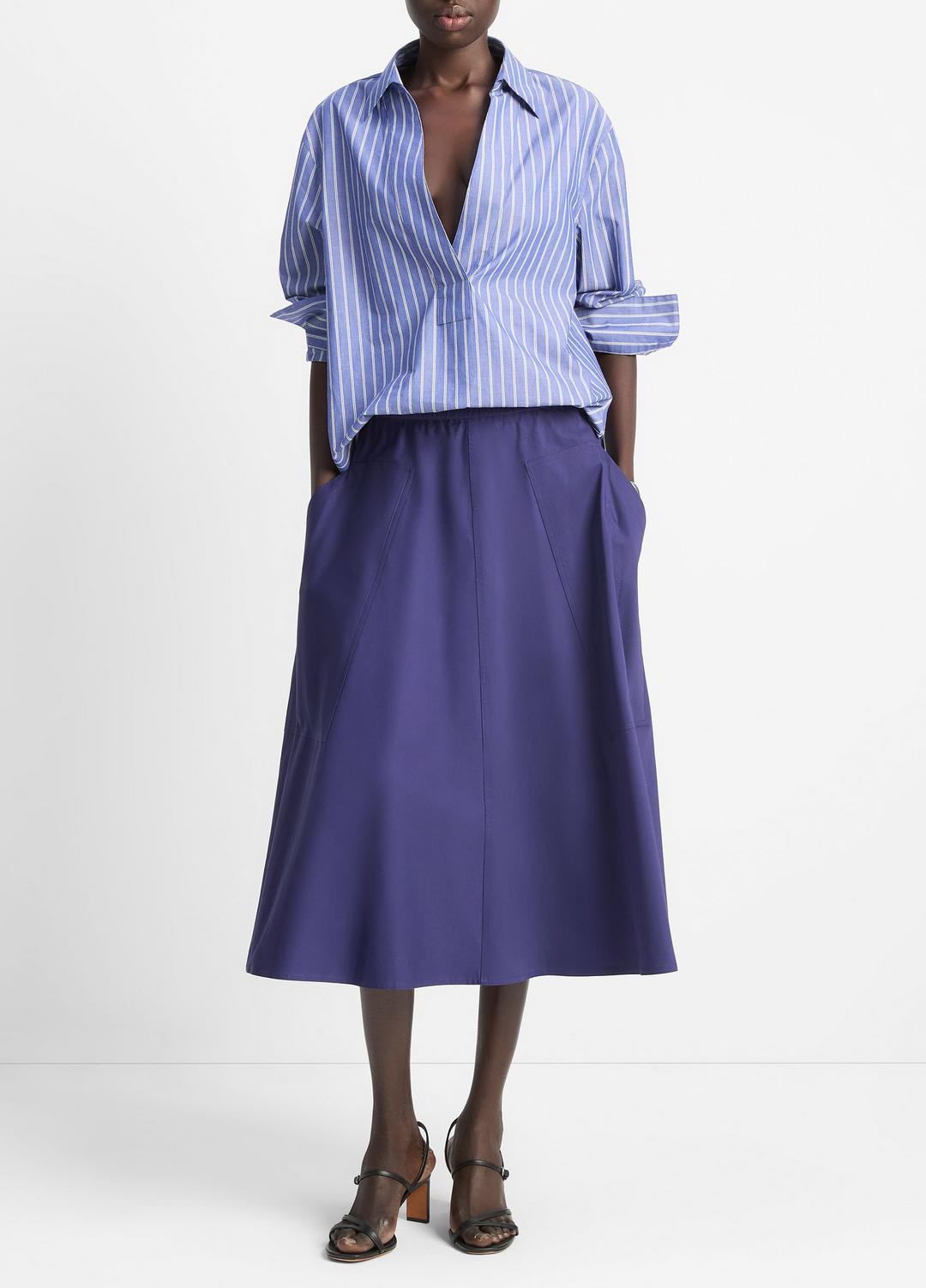 Cotton Full Skirt in Dresses & Skirts - DEEP IRIS
