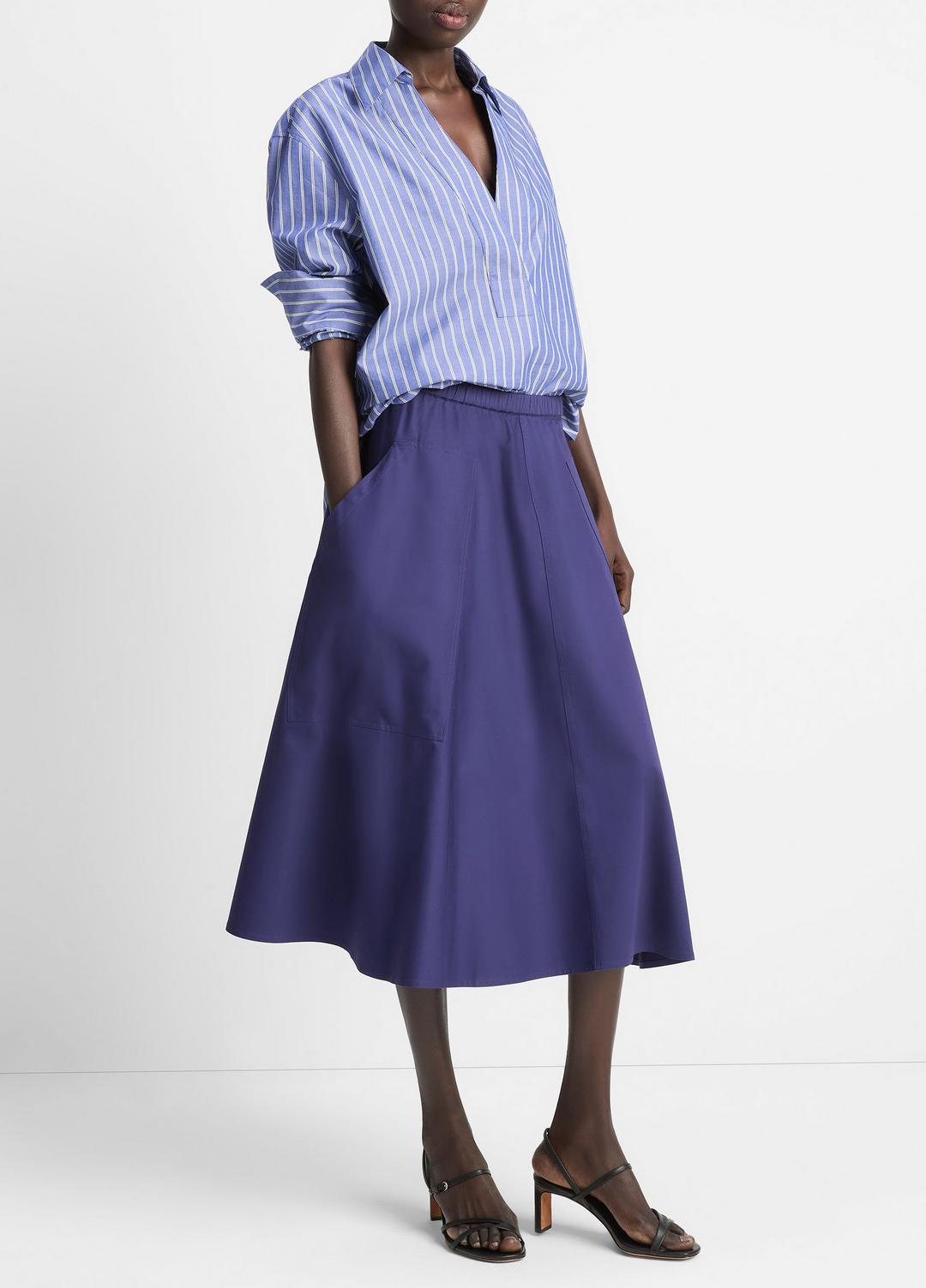Cotton Full Skirt in Dresses & Skirts - DEEP IRIS