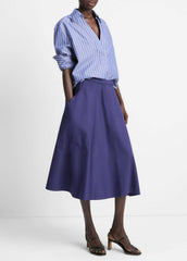 Cotton Full Skirt in Dresses & Skirts - DEEP IRIS