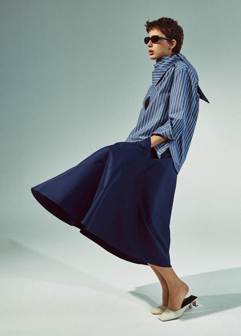 Cotton Full Skirt in Dresses & Skirts - DEEP IRIS