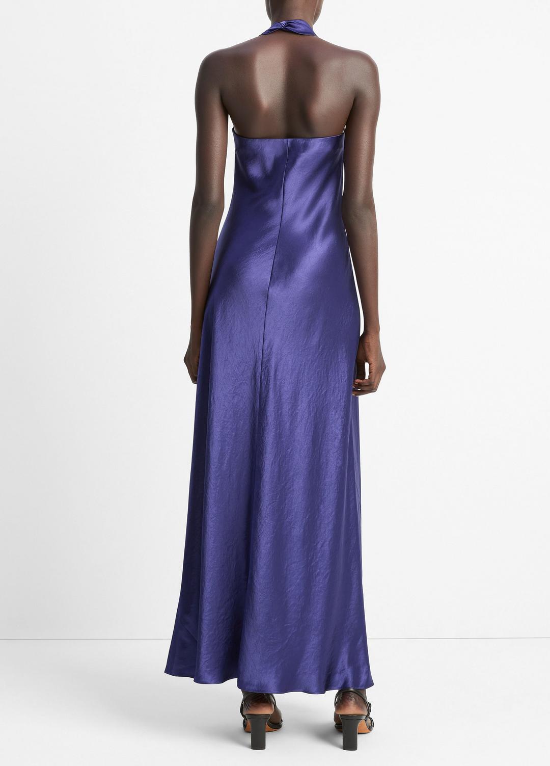 Satin Cowl-Neck Maxi Dress in Dresses & Skirts - DEEP IRIS