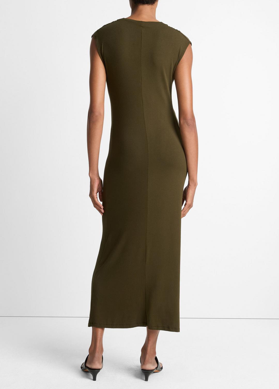 Jersey Draped Cowl-Neck Dress in Dresses & Skirts - VERDE