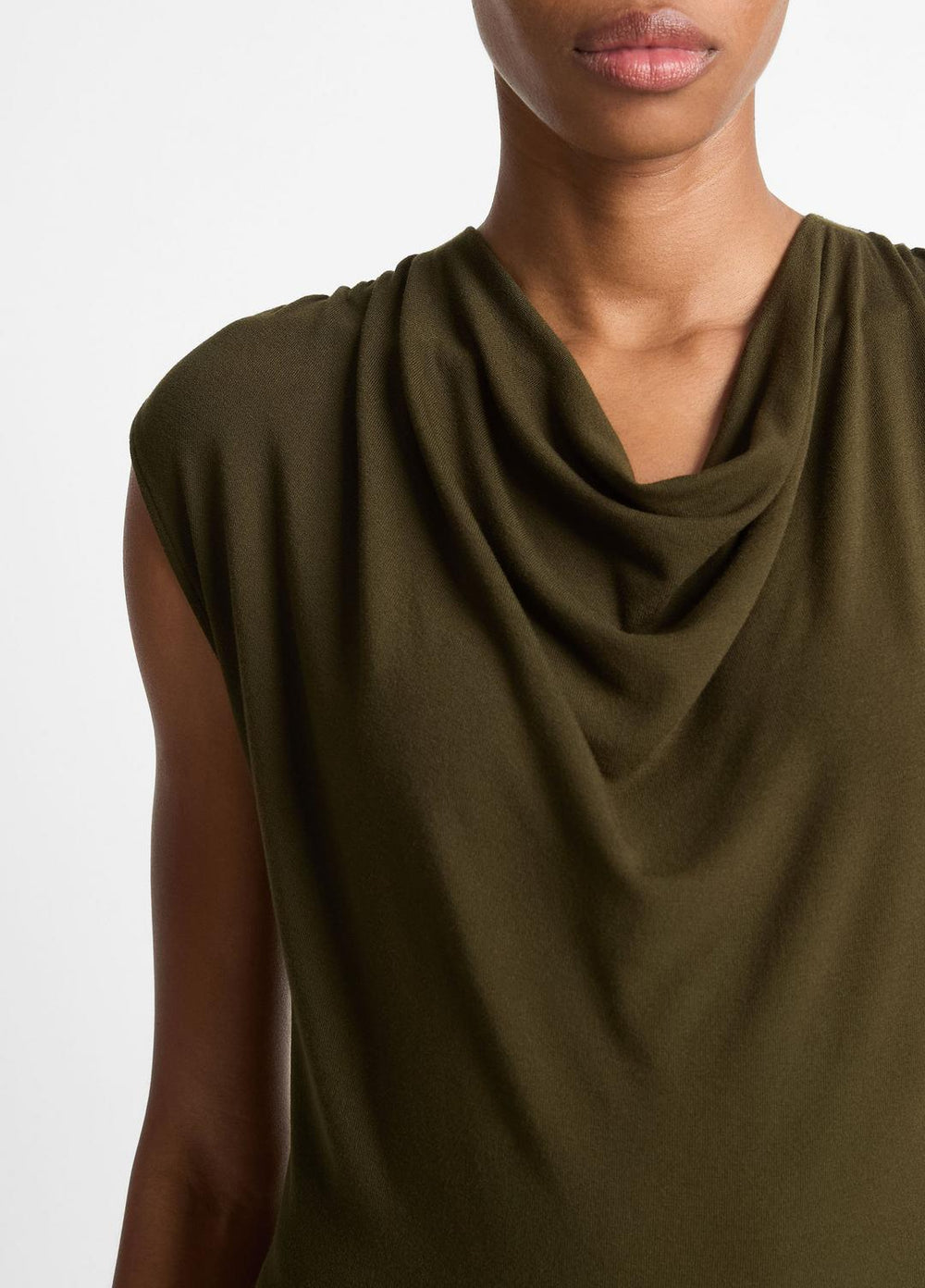 Jersey Draped Cowl-Neck Dress in Dresses & Skirts - VERDE