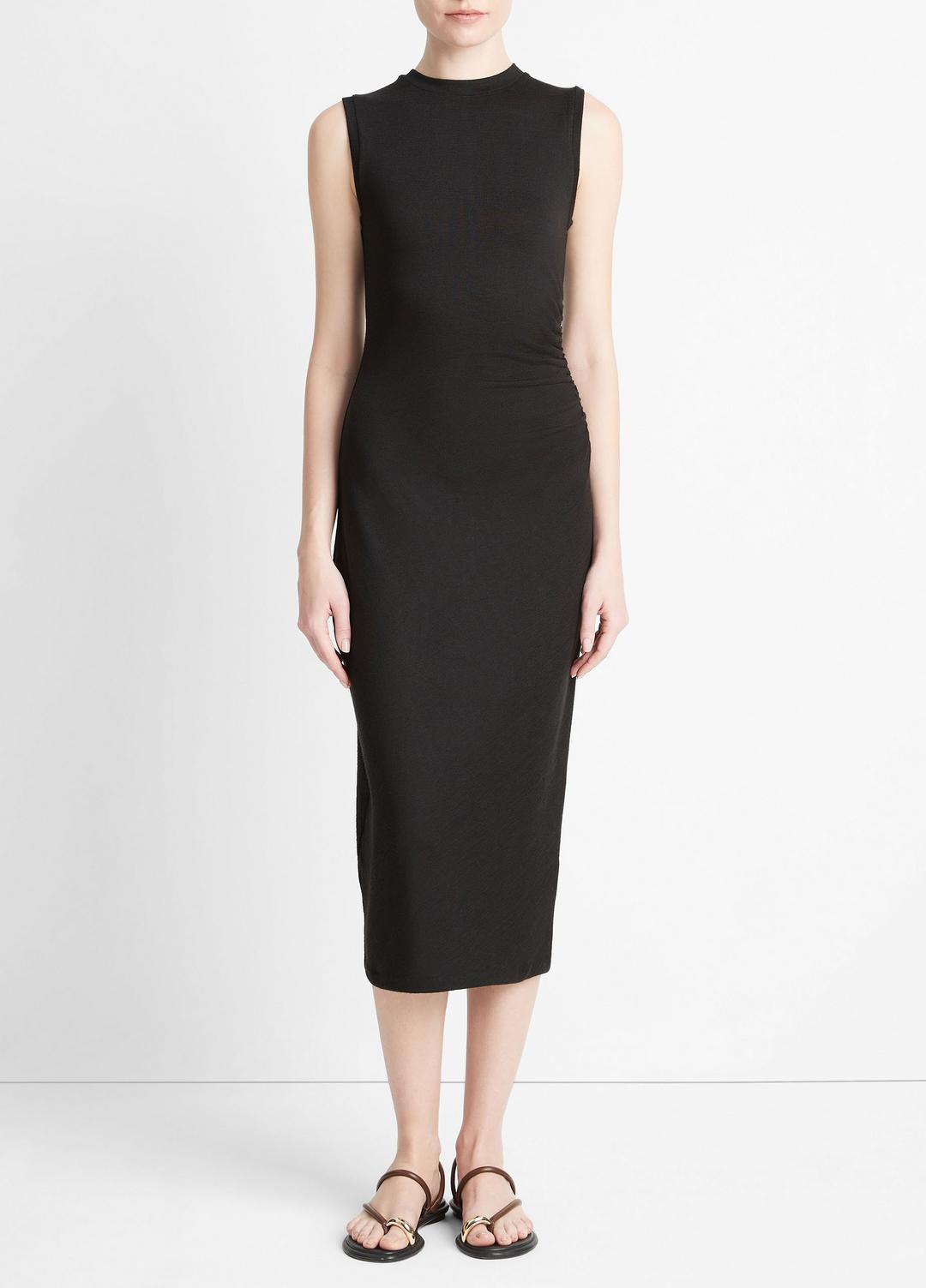 Sleeveless Gathered-Waist Dress in Dresses & Skirts - BLACK