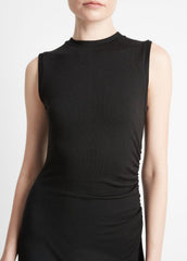 Sleeveless Gathered-Waist Dress in Dresses & Skirts - BLACK