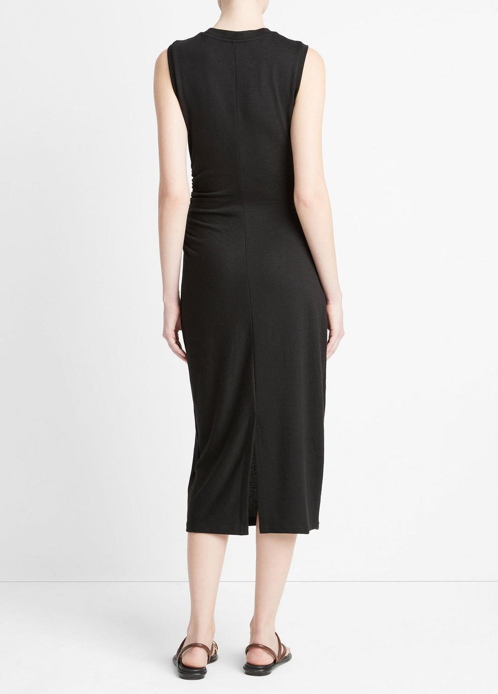 Sleeveless Gathered-Waist Dress in Dresses & Skirts - BLACK