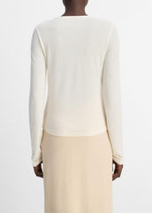 Cotton Crepe Jersey Cardigan in Shirts & Tees - OAT SHELL