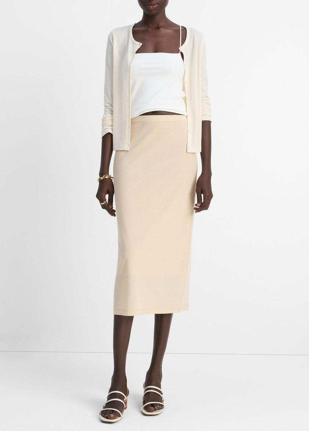 Cotton Crepe Jersey Cardigan in Shirts & Tees - OAT SHELL