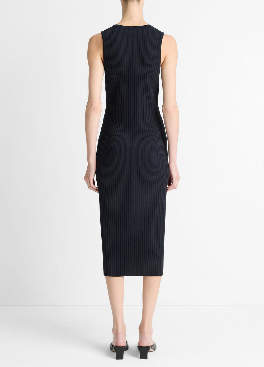 Ribbed Cotton-Blend Button-Front Dress in Dresses & Skirts - COASTAL BLUE