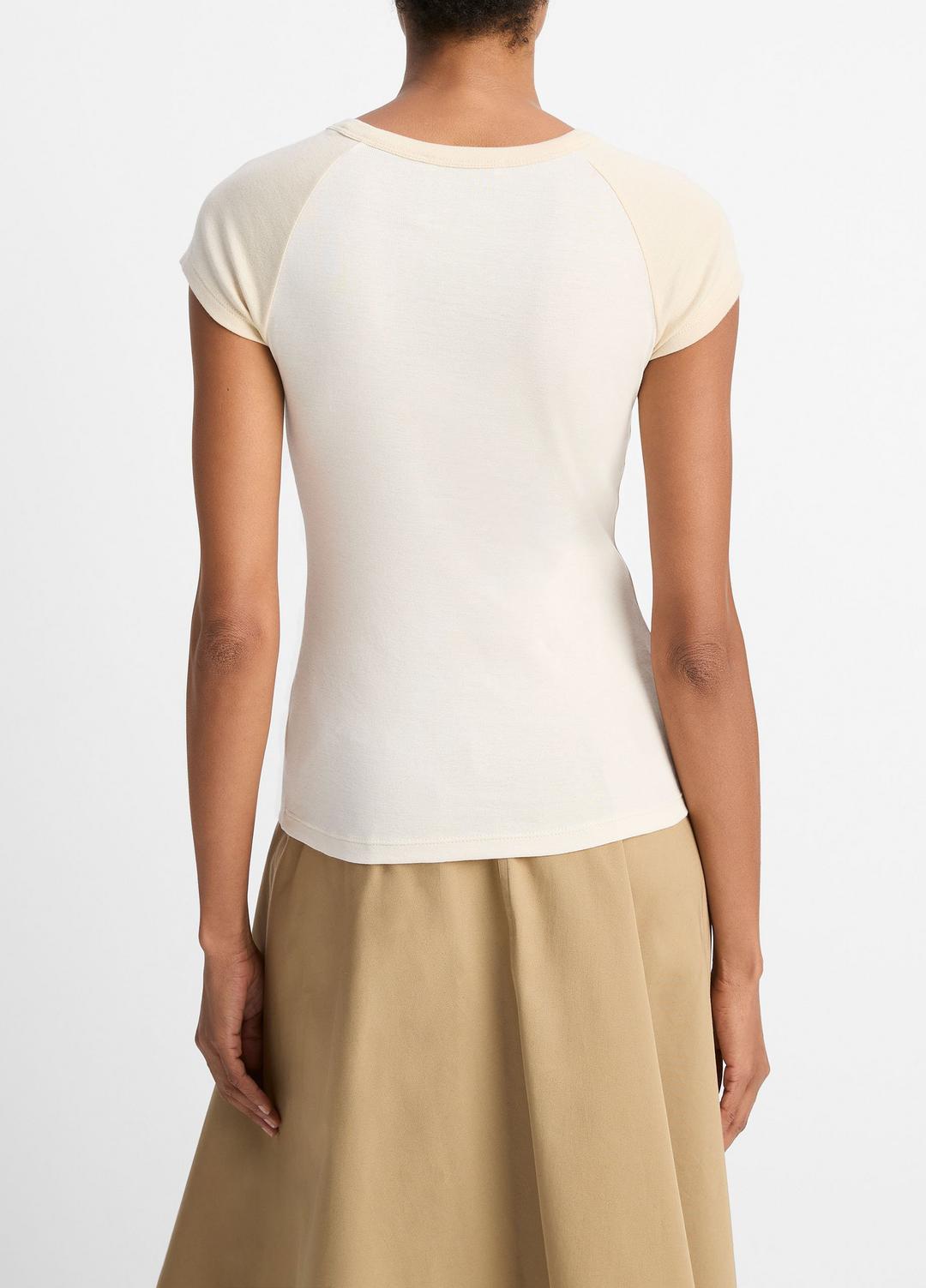 Colorblock Pima Cotton Raglan T-Shirt in Shirts & Tees - OAT SHELL COMBO