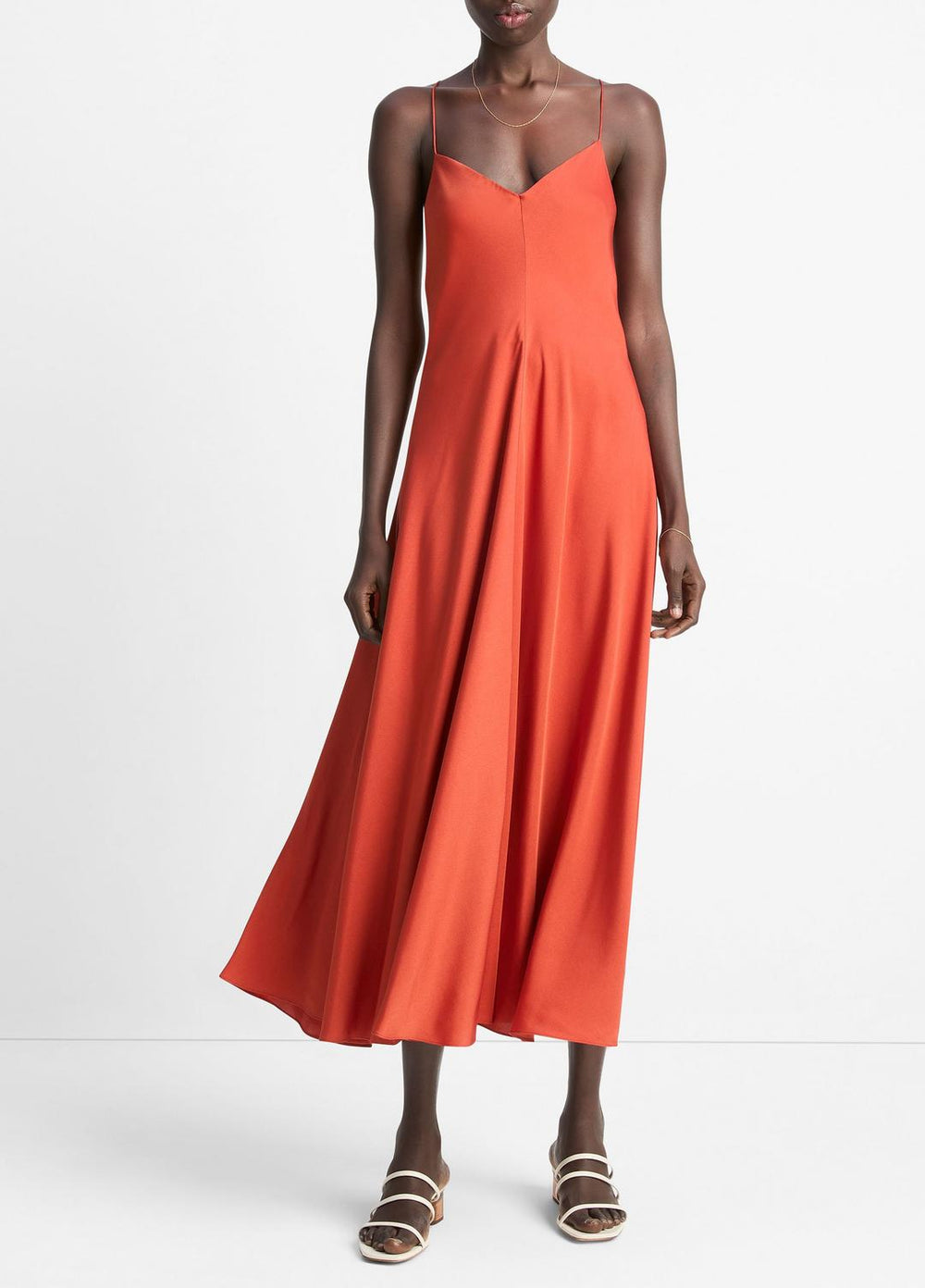 Silk-Blend A-Line Slip Dress in Dresses & Skirts - BRICK ROSE
