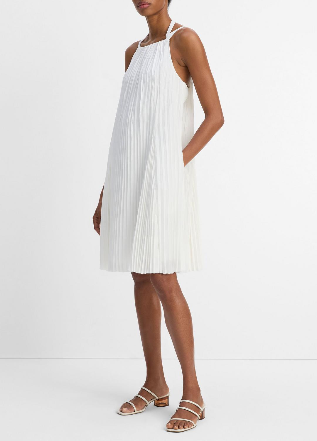 Pintuck Pleated A-Line Dress in Dresses & Skirts - OFF WHITE