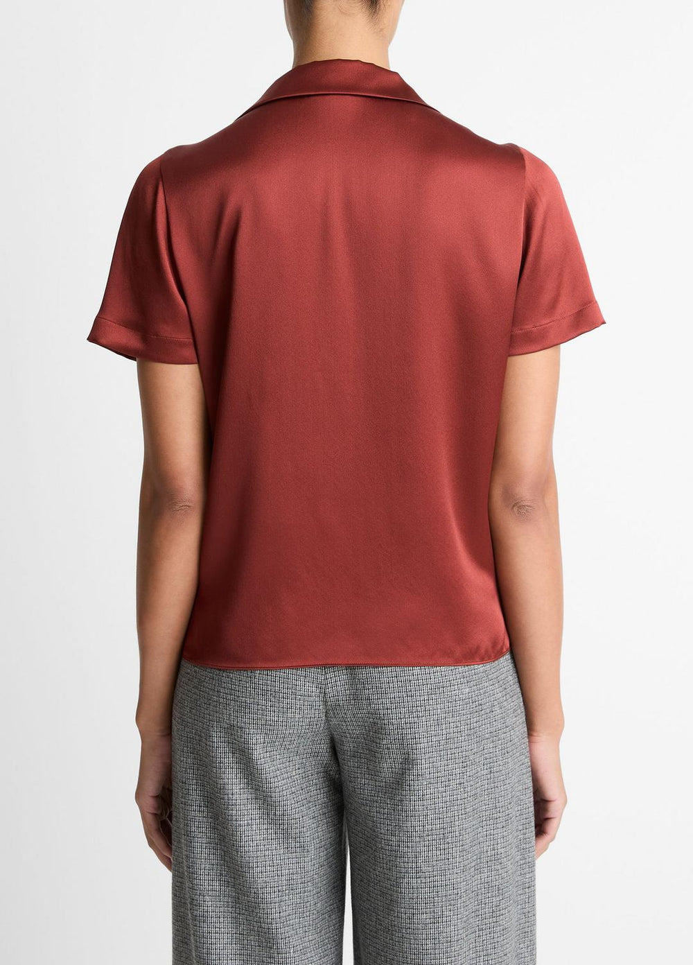 Silk Short-Sleeve Button-Front Shirt in Shirts & Tees - SIENA